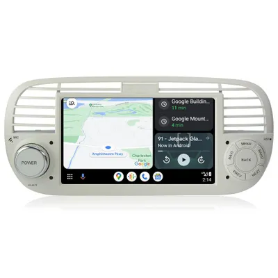 Obrázok produktu pre Hexinex 7'' Android 15 autorádio CarPlay  Android Auto 2GB+64GB pre Fiat 500 2007-2015 GPS navigácia Wi-Fi Bluetooth FM RDS SWC DSP 2DIN Dab+