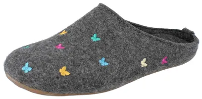 Produktbild von HAFLINGER Everest Farfalline Damen Hausschuhe grau Wollfilz - Größe: 41