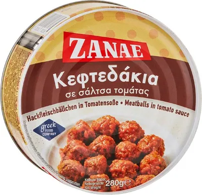 Produktbild von Hackfleischbällchen Zanae | Keftedakia in Tomatensoße | traditionell griechisch | 280 g