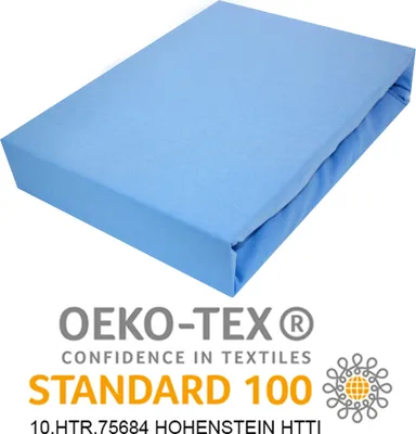 Produktbild von Spannbettlaken 80x160cm BLAU Jersey Spannbetttuch 100% BAUMWOLLE Bettlaken Laken