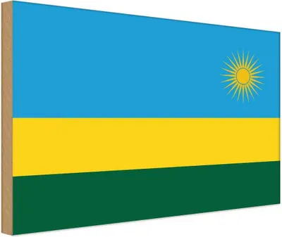 Produktbild von vianmo Holzschild 12x18 cm Ruandas Rwanda Flagge Fahne Wappen