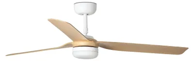 Produktbild von Faro Barcelona - Punt M LED-Deckenventilator Weiß/Ahorn - Leiser Gleichstrommotor, dimmbare LED-Beleuchtung, Fernbedienung