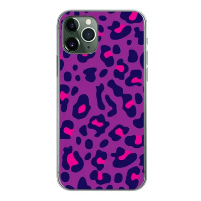 Produktbild von MuchoWow® Handyhülle Schutzhülle Hülle für iPhone 11 Pro Pantherdruck - Lila - Rosa Silikon Softcase Handy Hülle - Handy