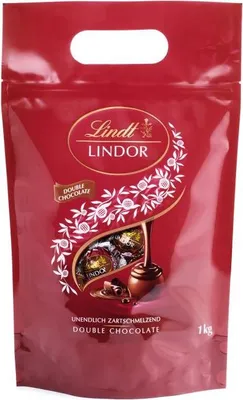 Produktbild von Lindt Lindor Double Chocolate Vollmilch-Schokolade Packung 1000g