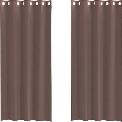 Zdjęcie produktu dla vidaXL Zasłony woalowe z oczkami 2 szt. Brązowy 140x225 cm