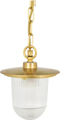 Produktbild von Hängelampe außen Messing massiv Glas H: max. 75 cm IP44 in E27 rund Maritim