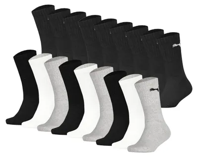 Produktbild von PUMA Kinder Socken, 18er Pack - Sport Crew Sock,Tennissocken, ECOM Mehrfarbig/Schwarz 35-38