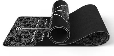 Immagine prodotto di Tappetino da yoga antiscivolo Unyqoos® extra spesso, 6 mm, in TPE, 183 x 61 cm – Tappetino per allenamento con tracolla, ideale per yoga, pilates e HIIT