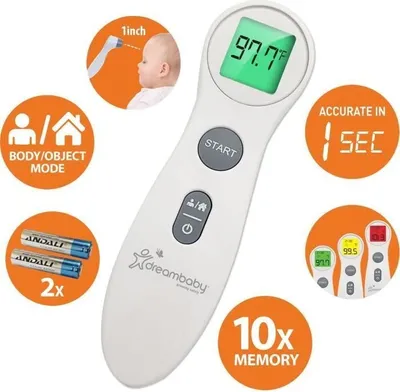 Produktbild von Fieberthermometer, Dreambaby Infrarot, Kontaktlos, Digital, Für Babys und Erwachsene