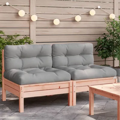 Produktbild von Design Gartensofa ohne Armlehnen mit Kissen 2Stk. Massivholz Douglasie, Gartensofas 2024 Neu