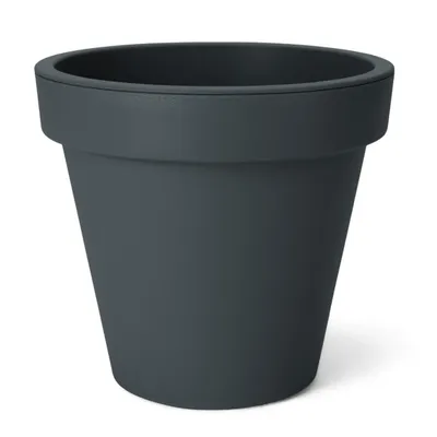 Produktbild von Spetebo XS Kunststoff Pflanzkübel klein - 25 cm/anthrazit - Blumenkübel rund für Außen und Innen - Garten Pflanztopf Blumentopf Pflanzgefäß Übertopf