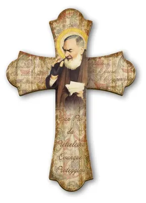 Vintage Holzkreuz, 28x40 cm, religiöses Kreuz aus Pappelholz