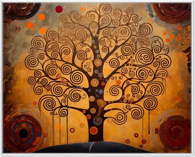Produktbild von Wallario Wandbild Baum des Lebens, Größe: 40,30 x 50,30 cm, Poster mit weißem Aluminiumrahmen