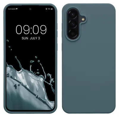 Produktbild von kwmobile Handyhülle für Samsung Galaxy A56 5G Hülle - Case Silikon - Kabelloses Laden - Schutzhülle Cover in Dunkler Schiefer