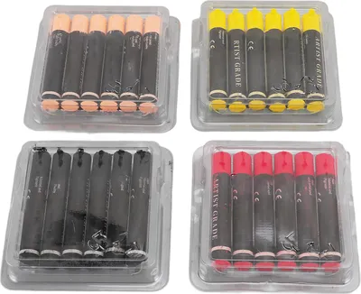 Immagine prodotto di set di 24 pastelli a olio, nero, rosso, giallo, colore della pelle, matite colorate morbide altamente sature per disegno, graffiti art