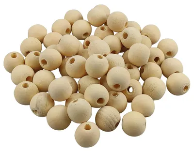 Productafbeelding van 60 Stuks Houten Kralen 18 mm met Gat voor DIY Creaties en Decoratie