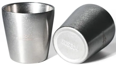 2 Espressotassen 150 ml, Edelstahl 304, doppelwandig, stapelbar
