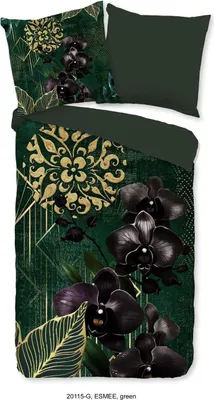Produktbild von Duvet cover Good Morning 135x200 + 1* 80x80 cm - orchids and gold elements