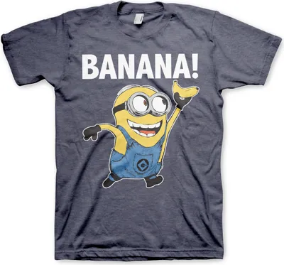 Produktbild von Minions - Banana! T-Shirt - Medium - Navy-Heather