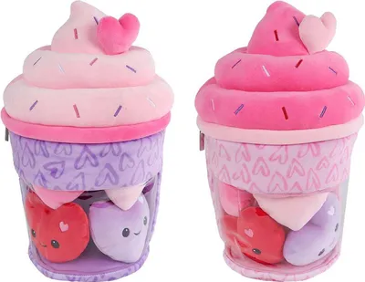 Image de Glace en peluche Fluffy Menu avec 4 cœurs - 36cm