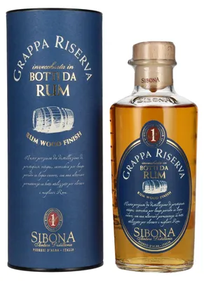 Produktbild von Sibona GRAPPA RISERVA Botti da RUM 40% Vol. 0,5l in Geschenkbox