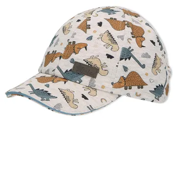 Imagen del producto de Gorra base con estampado de dinosaurio Sterntaler, modelo para niños, elástica con cordón ajustable