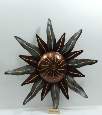 Produktbild von Sonne Metall Wanddeko mit Teelichthalter Wandbild Garten Deko Hänger Wandschmuck