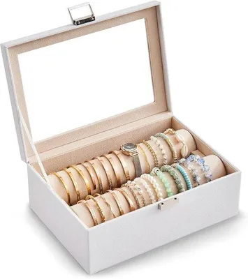 Productafbeelding van Lolalet Armbandorganizer met wielen, sieradendoos voor armbanden en horloges, transparant