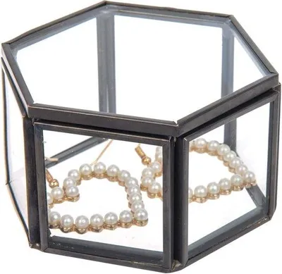 Produktbild von Schwarze Dekorationsdose 8x7x4,5cm für Schmuck und Blumen