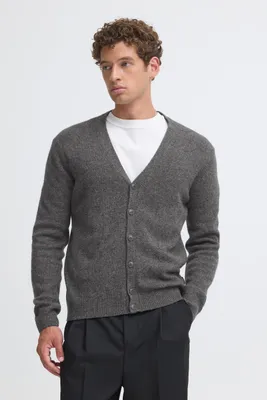 Image de Casual Friday CFKarl - Cardigan pour homme en Laine, col en V, patte de boutonnage, coupe classique