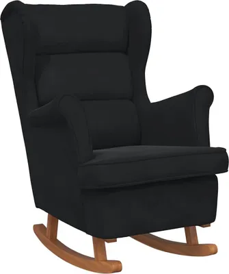Image de vidaXL Fauteuil à bascule avec coussin Noir 92 x 71 x 100 cm Contreplaqué
