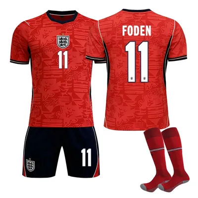 Immagine prodotto di #11 FODEN - Maglia da calcio dell'Inghilterra per i Mondiali del 2026, per adulti e bambini. TAGLIA: S