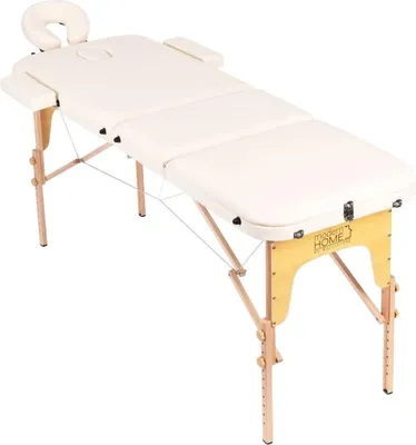 Obrázek produktu pro ModernHome BM3524 Dřevěné masážní lehátko, skládací, 3 segmenty, 250 kg, 185 cm, béžová