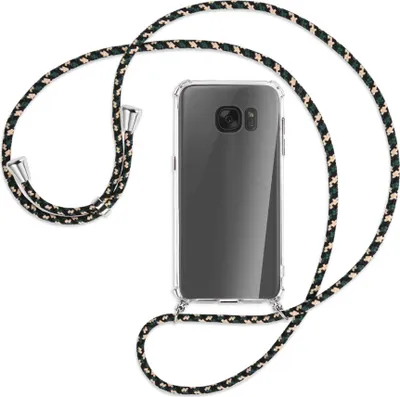 Produktbild von Handykette Backcover-Schutzhülle mit Band (Metall silberfarben) für Samsung Galaxy S7 - camouflage