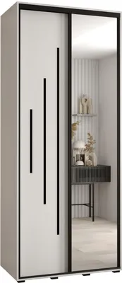 Produktbild von MEBLE KRYSPOL Davos 13 Schrank, zwei Türen - 235,2x100x45 cm - Weiß Weiß Schwarz
