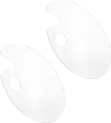 Image de Palette de couleurs acryliques Spacnana Mélange transparent équilibré pour les passionnés d'art du peintre, confortable pour le soutien et facile à nettoyer, 2 palettes de formes ovales pour l'acrylique, (2)