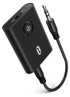 Produktbild von Bluetooth 5.0 Sender/Empfänger, TaoTronics 2-in-1 Wireless 3,5-mm-Audioadapter (aptX niedrige Latenz, 2 Geräte gleichzeitig, für TV/Heim-Soundsystem)