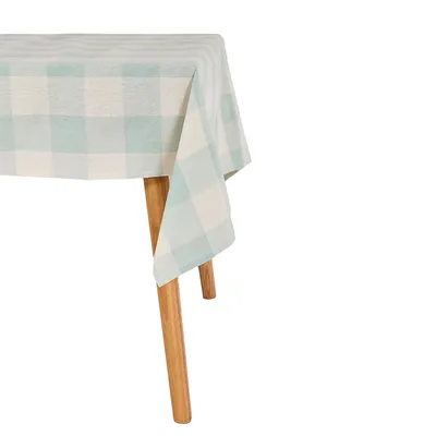 Produktbild von Tischdecke Gastro aus Baumwolle Karos mintgrün beige 140x240cm