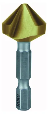 Zdjęcie produktu dla RUKO 102313T, Wiertło do gratowania, Reguła prawej dłoni, 6,3 mm, 38 mm, Żeliwo, Stal nierdzewna, Stal szybkotnąca (HHS)