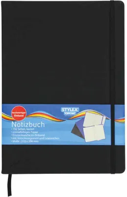 Produktbild von Notizbuch 192 Seiten kariert 210x290mm ca. DIN A4 Kladde schwarz