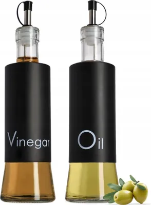 Zdjęcie produktu dla KADAX Butelka Na Ocet Oliwę 2x 320ml z Dozownikiem Szklana Butelki Zestaw