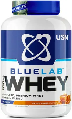 Produktbild von USN BlueLab 100% Whey Premium Protein, 908 g, gesalzenes Karamell