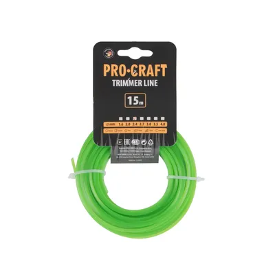 Obrázek produktu pro Struna žací (2.4mm) (15m) čtverec PROCRAFT KV-2.4/15