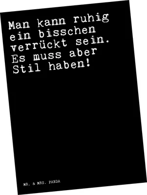 Produktbild von Mr. & Mrs. Panda Postkarte Man kann ruhig ein... - Schwarz - Geschenk, Spruch, Spinne, Sprüche Weisheiten Zitate Lustig Weisheit Worte, Junggesellinnenabschied, Grußkarte
