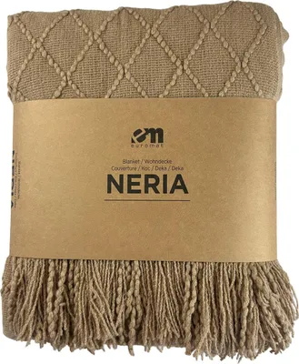 Produktbild von Decke Wohndecke Mit Fransen Neria Beige Taupe 150x200 cm