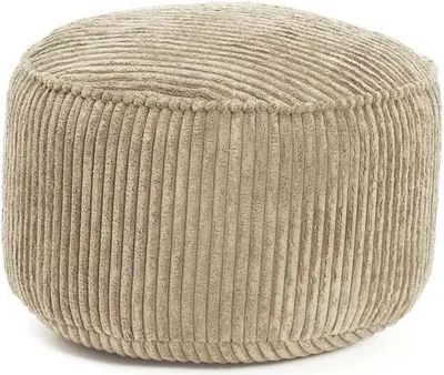 Produktbild von DS Produkte Cord Sitzsack Beige, 50 Liter, mit EPS-Füllung, 3in1-Funktion (Hocker, Schemel, Ablage), waschbarer Bezug, Indoor