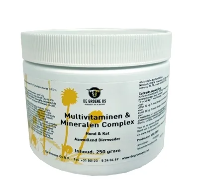 Imagen del producto de Complejo de multivitamínicos/minerales "De Groene Os" para perros/gatos