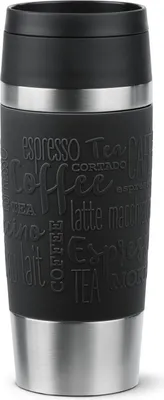 Obrázek produktu pro Tefal Travel Mug Classic N2020210, Černá, Nerezová ocel, Silikon, Nerezová ocel, Polypropylen (PP), 4 h, 8 h