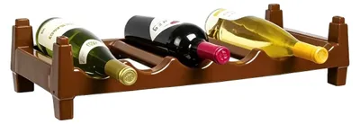 Imagen del producto de Estante para vinos, diseño apilable, capacidad para 6 botellas, 43 x 23 x 13 cm