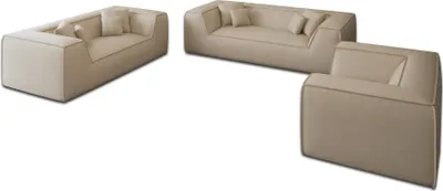 Produktbild von Kunstleder 3-2-1-Sitzer Sofa Set Liberia Beige